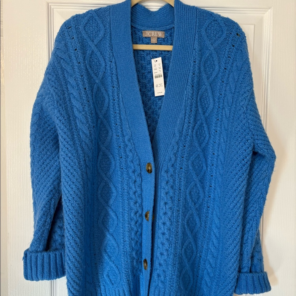 JCrew Blue oversized cardigan